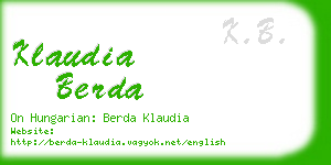 klaudia berda business card